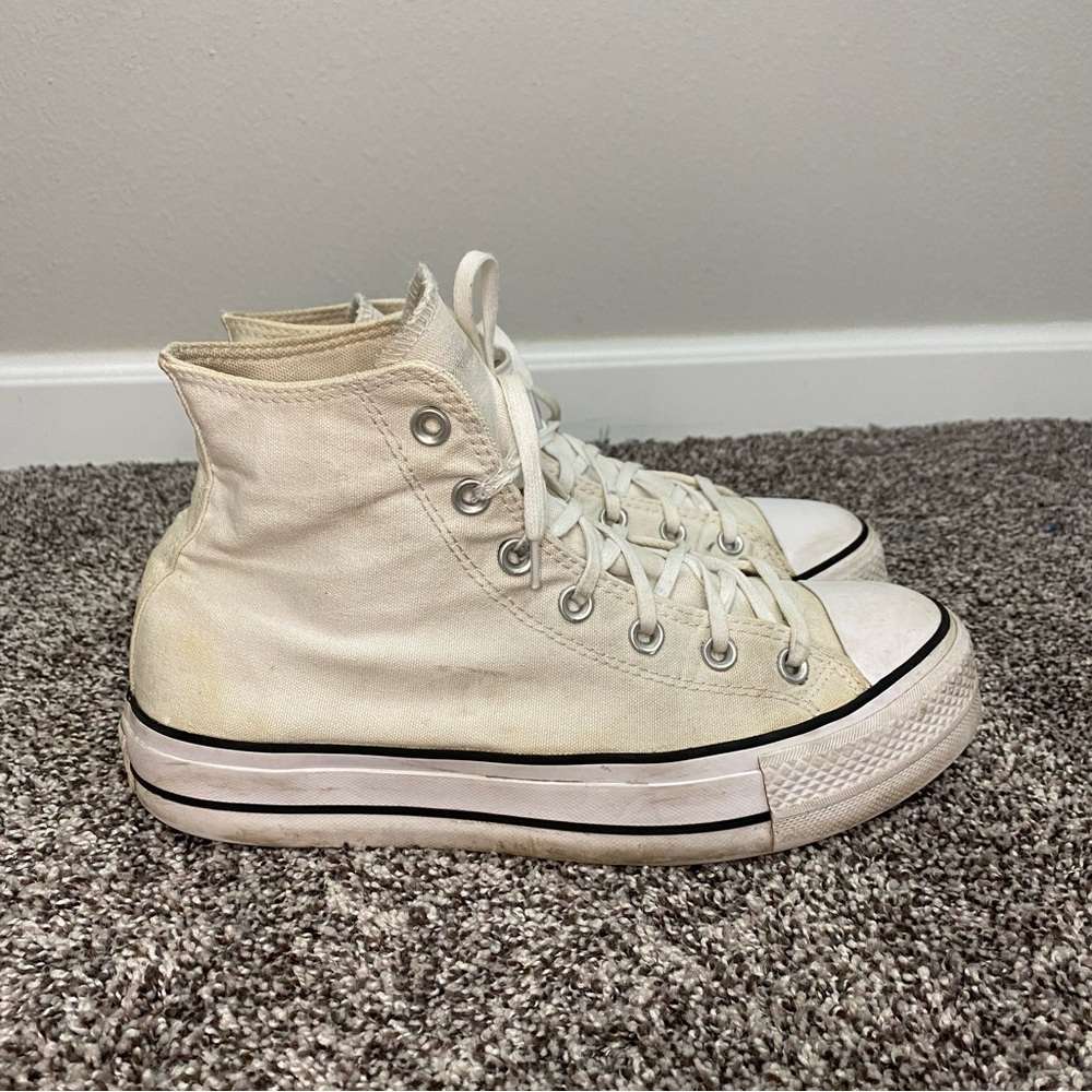 Converse All Star White High Top Sneakers Woman's Size 10
